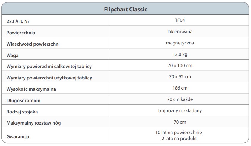 Flipchart Classic z ramionami -