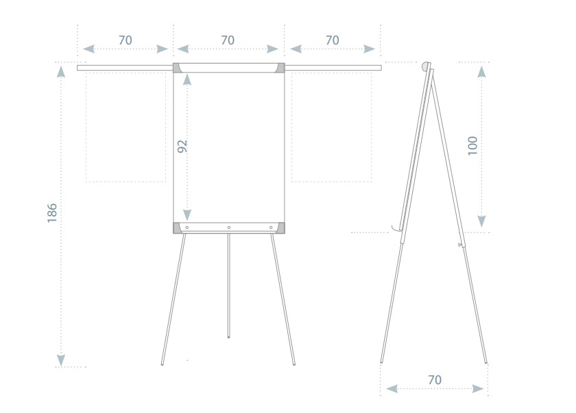 Flipchart Classic z ramionami -