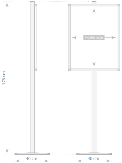 Tablica informacyjna 2-stronna na nodze -