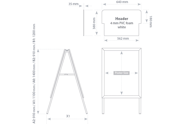 Tablica plakatowa na stojaku A, 2-stronna, składana 4 Tablica plakatowa na stojaku A, 2-stronna, składana -