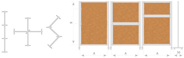Ścianka moderacyjna dwustronna korkowa -