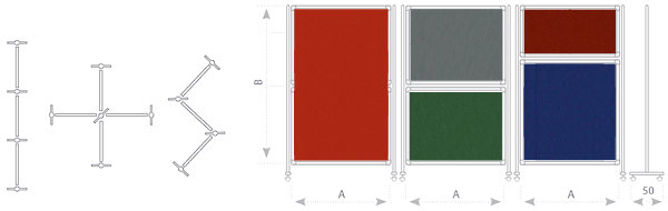 Ścianka moderacyjna dwustronna kolor tekstylna -