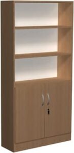 Regał biblioteczny proste półki i szafka D