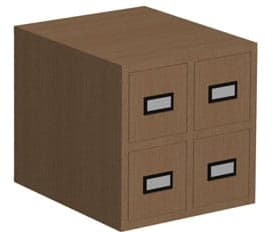 Szafka katalogowa biblioteczna, typ A, 4 szuflady 4 Szafka katalogowa biblioteczna, typ A, 4 szuflady -