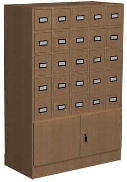 Szafka katalogowa biblioteczna, typ A, 4 szuflady 5 Szafka katalogowa biblioteczna, typ A, 4 szuflady -