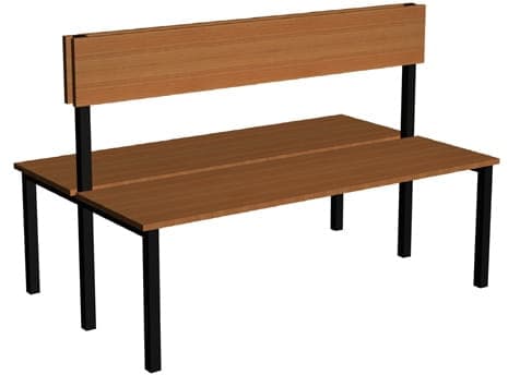 Ławka korytarzowo-szatniowa Classic dwustronna z oparciem, płyta laminowana 3 Ławka korytarzowo-szatniowa Classic dwustronna z oparciem