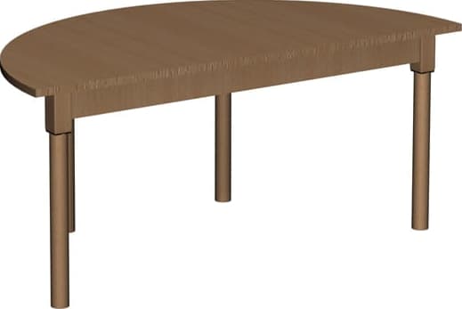 Stół przedszkolny półokrągły, z drewnianymi nogami 6 Stół przedszkolny półokrągły, z drewnianymi nogami -