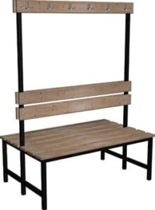 Ławka szatniowo korytarzowa Premium 2-str. z oparciem i wieszakiem