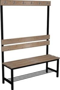 Ławka korytarzowo szatniowa z półką na buty Premium 1-str. z oparciem i wieszakiem