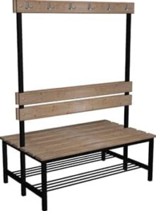 Ławka szatniowo korytarzowa z półką na buty Premium 2-str. z oparciem i wieszakiem