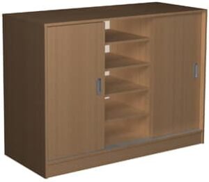 Regał na pościel niski z drzwiami przesuwnymi Primo