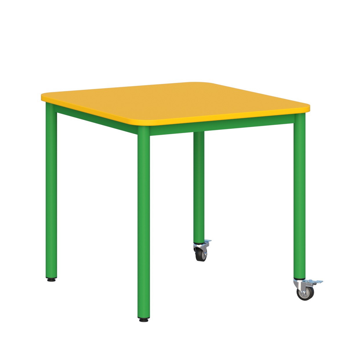 Stolik mobilny szkolno-przedszkolny z blatem kwadratowym 700x700 (1, 2, 3) 5 3)