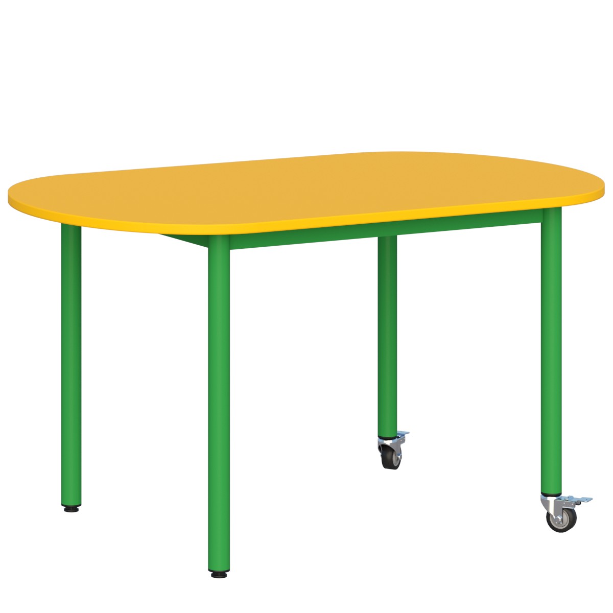 Stolik mobilny szkolno-przedszkolny z blatem owalnym 1200x700 (1, 2, 3) 5 3)