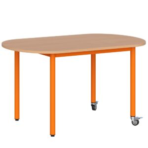 Stolik mobilny szkolno-przedszkolny z blatem owalnym 1200x700 (1