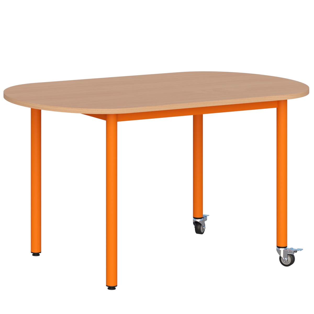 Stolik mobilny szkolno-przedszkolny z blatem owalnym 1200x700 (1, 2, 3) 3 Stolik mobilny szkolno-przedszkolny z blatem owalnym 1200x700 (1