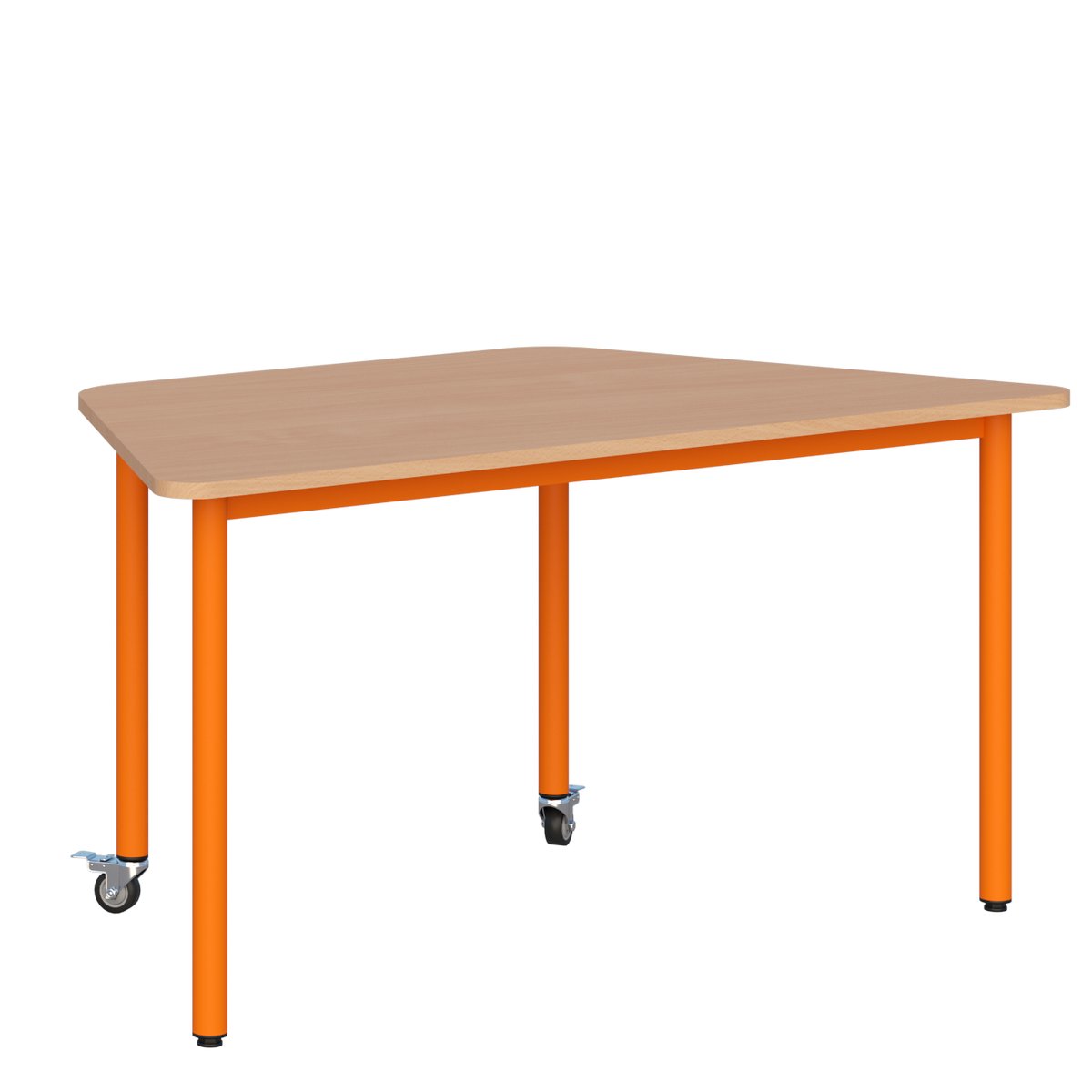 Stolik mobilny szkolno-przedszkolny, trapezowy 1400x700 mm (wys. 4, 5, 6) 4 trapezowy 1400x700 mm (wys. 4