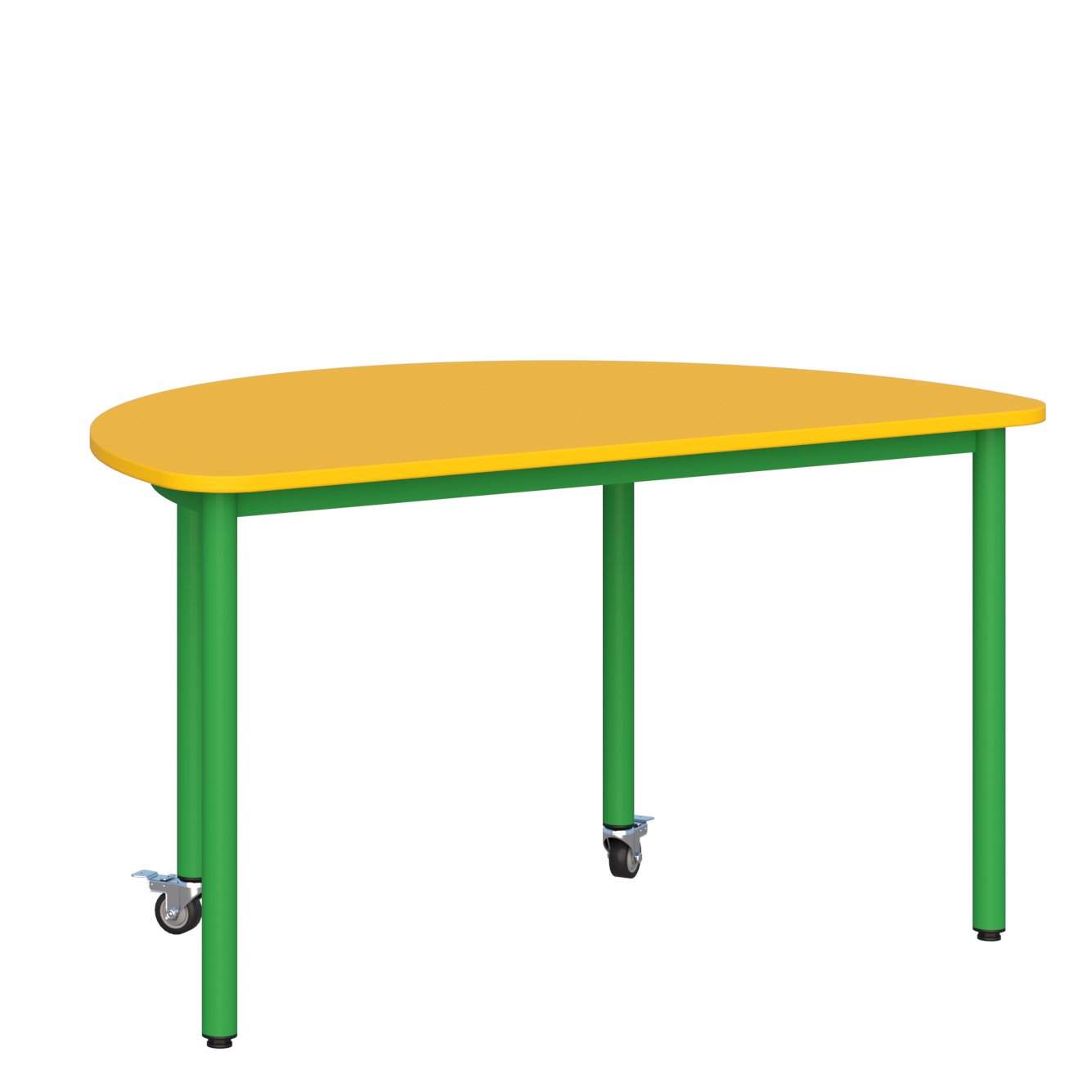 Stolik mobilny szkolno-przedszkolny, półokrągły 1200x600 mm (wys. 1, 2, 3) 6 3)