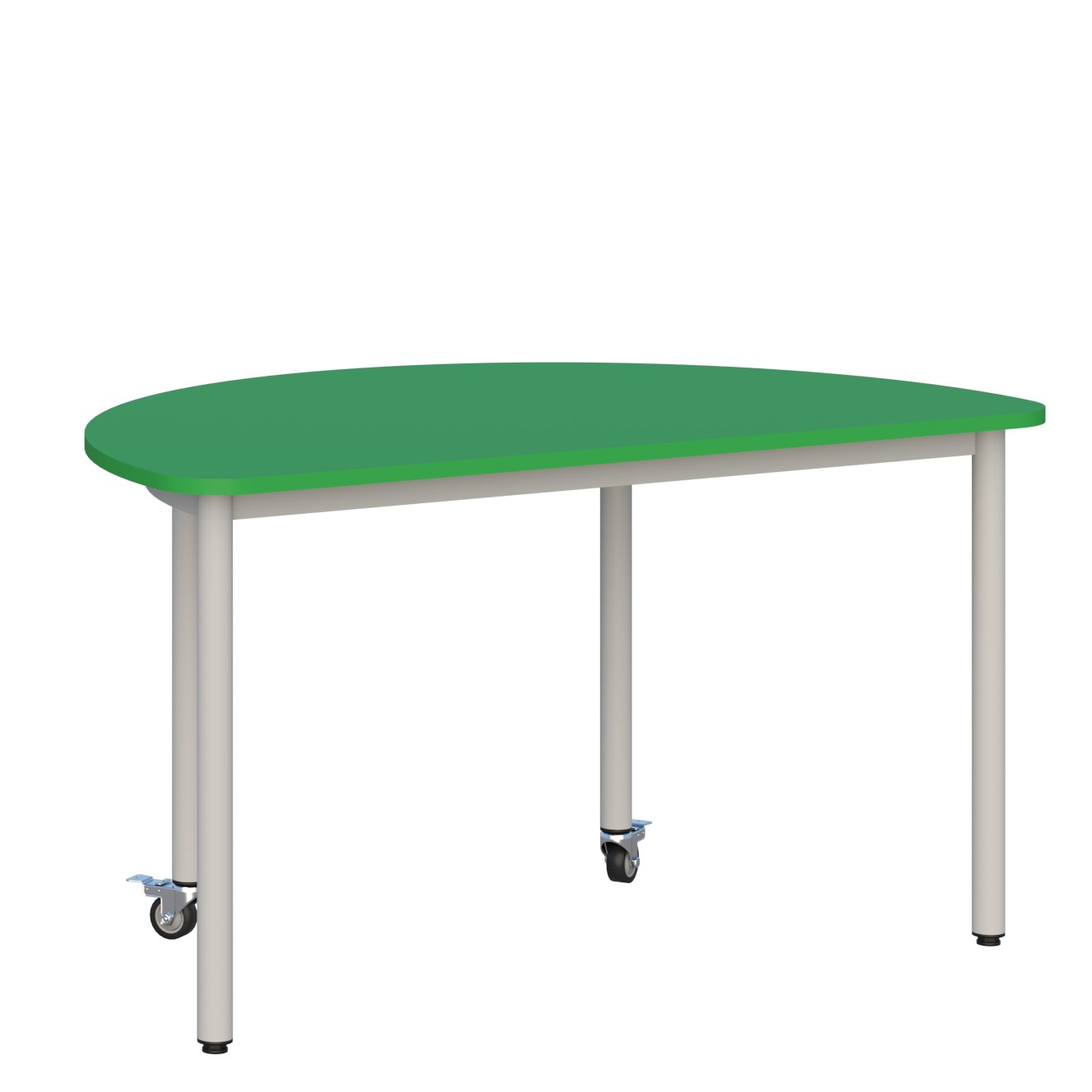 Stolik mobilny szkolno-przedszkolny, półokrągły 1200x600 mm (wys. 1, 2, 3) 4 półokrągły 1200x600 mm (wys. 1