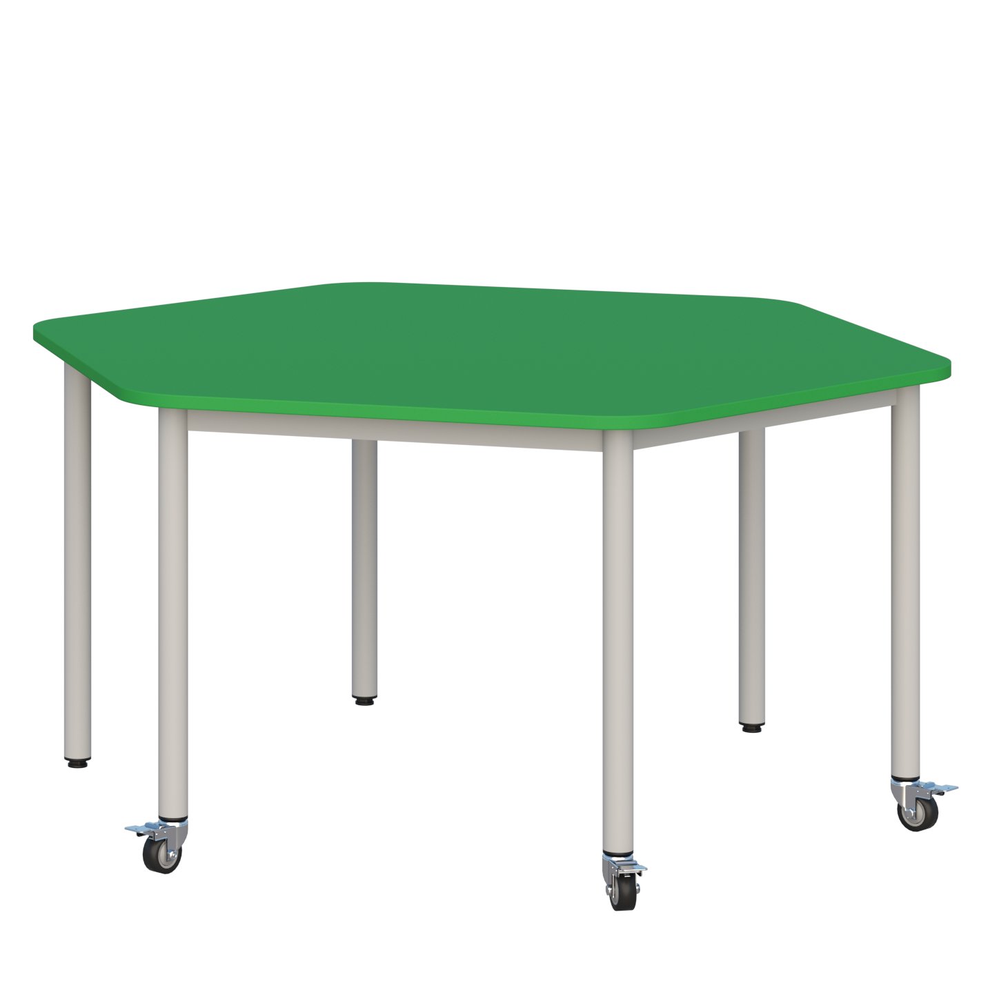 Stolik mobilny szkolno-przedszkolny, sześciokątny, długość każdego boku 700 mm (wys. 1, 2, 3) 6 2