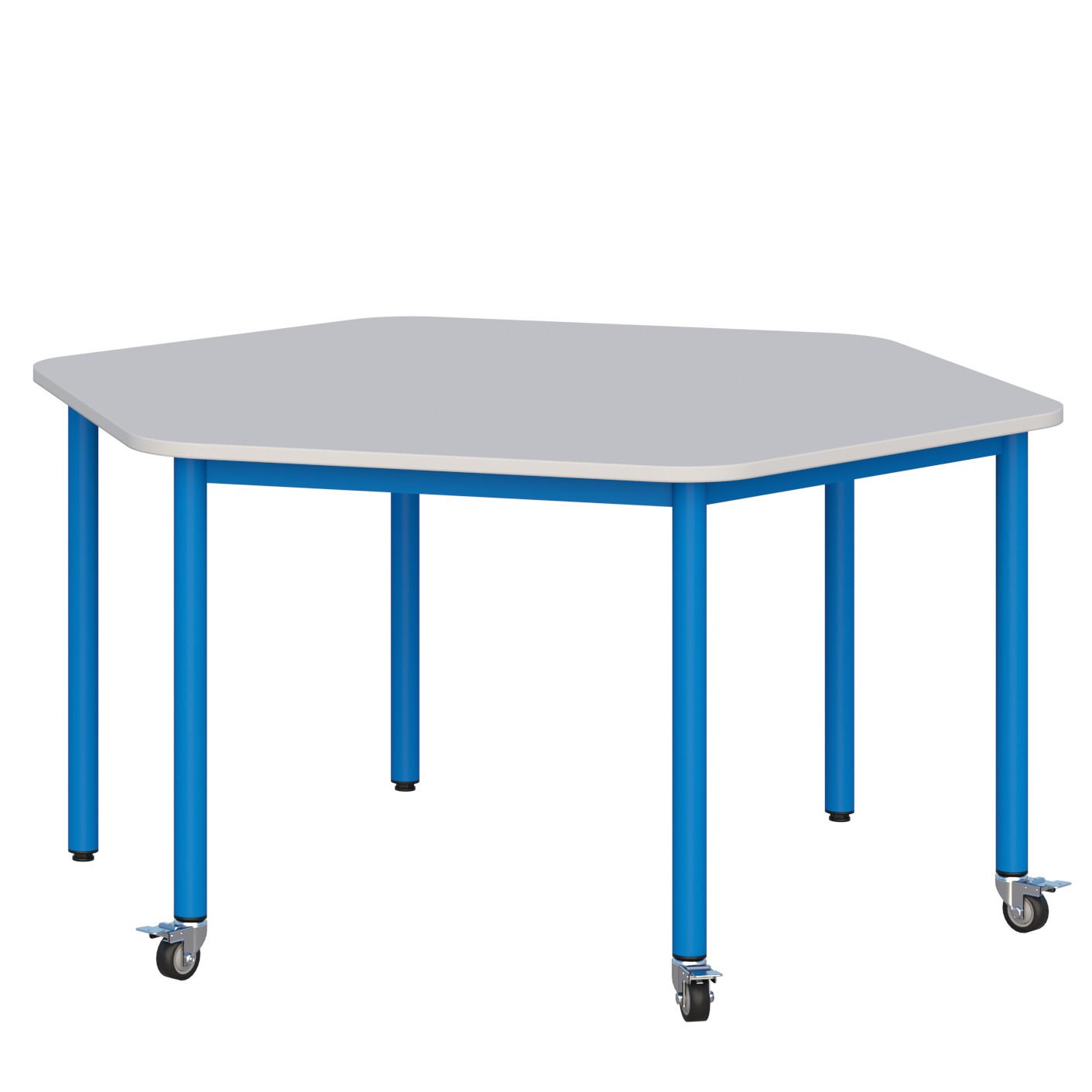 Stolik mobilny szkolno-przedszkolny, sześciokątny, długość każdego boku 700 mm (wys. 4, 5, 6) 5 długość każdego boku 700 mm (wys. 4