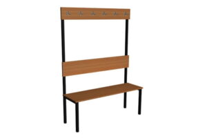 Ławka 1 stronna (płyta) z oparciem i wieszakiem 100 i 150 cm