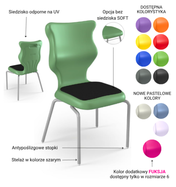 Krzesło szkolne Spider Soft -