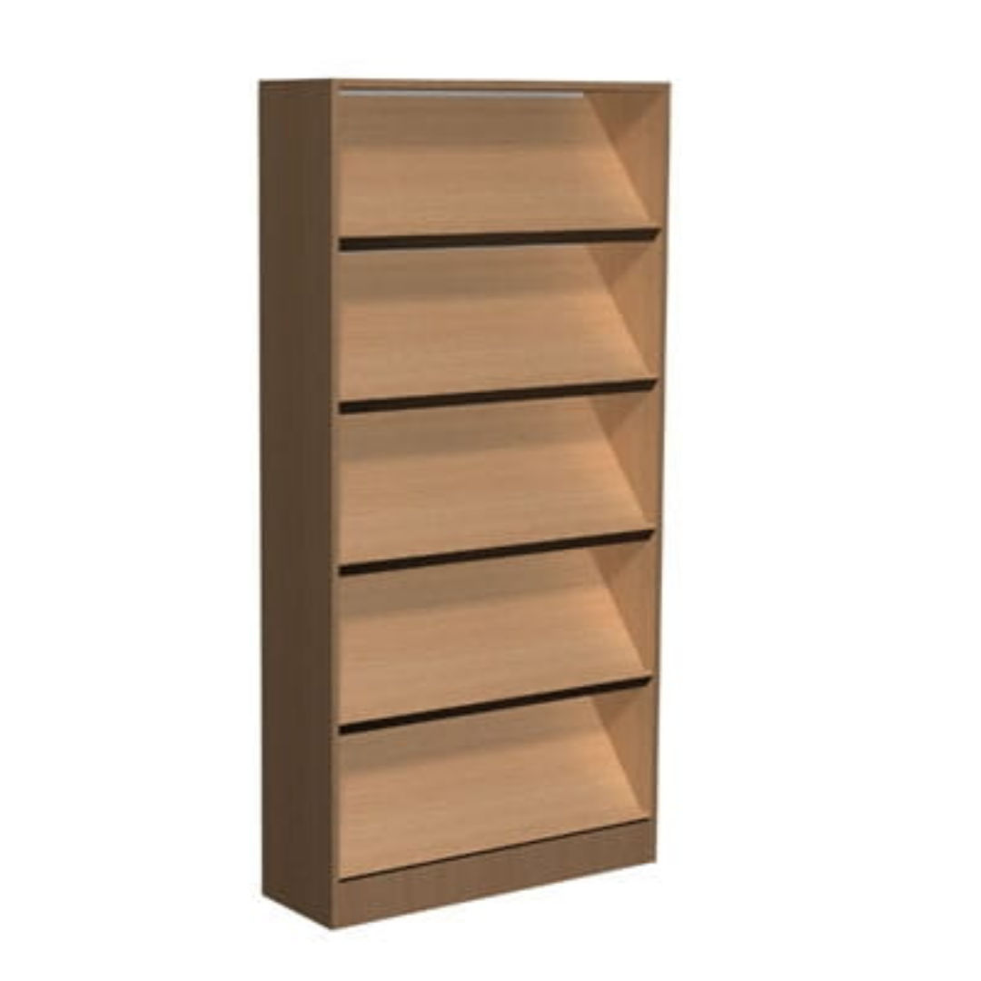 Regał biblioteczny A skośne półki -