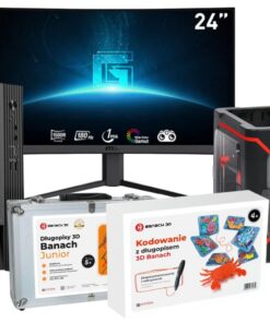 Pracownia druku 3D i kodowania z komputerem stacjonarnym i długopisami 3D