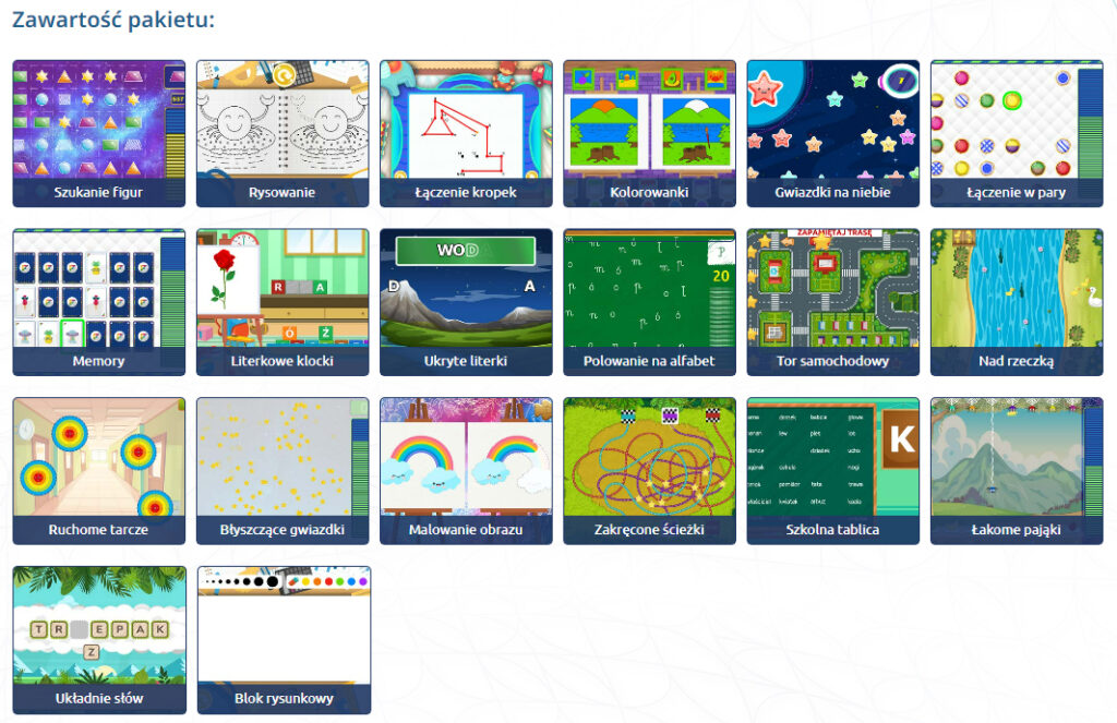 Pakiet Nauka Pisania (20 gier) -