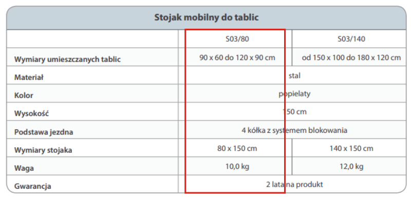 Stojak mobilny do tablic 6 Stojak mobilny do tablic -