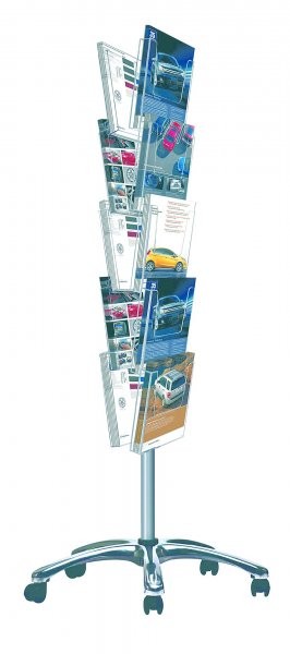 Stojak na broszury Multiside 2-stronny mobilny 2 Stojak na broszury Multiside 2-stronny mobilny -