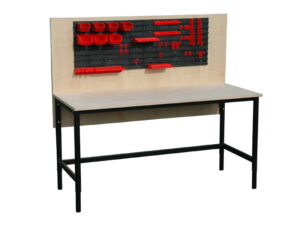 Stół warsztatowy, montażowy, 1500x600 mm, stolarski z nakładką narzędziową - Stoły warsztatowe