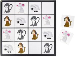 Sudoku dwustronne 4 x 4 - zwierzęta dzikie i domowe - Gry edukacyjne