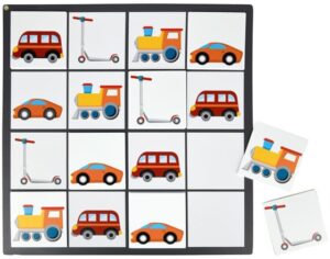 Sudoku dwustronne 4 x 4 - ptaki i pojazdy - Gry edukacyjne