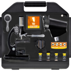 74316_bresser-natgeo-300-1200x-microscope-w-case_01 Zestaw edukacyjny National Geographic z mikroskopem, akcesoriami laboratoryjnymi i narzędziami w czarnej walizce.