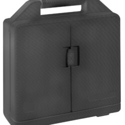 74316_bresser-natgeo-300-1200x-microscope-w-case_02 Czarna walizka narzędziowa z tworzywa sztucznego z uchwytem i zatrzaskiem.