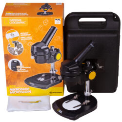 74784_bresser-microscope-national-geographic-20x-monocular_01 Mikroskop dziecięcy National Geographic 20x z futerałem i akcesoriami w pudełku.