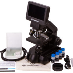 76466_bresser-biolux-touch-5mp-hdmi-digital-microscope_01 Mikroskop cyfrowy Bresser z ekranem LCD oraz zestawem akcesoriów laboratoryjnych.