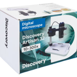 Opakowanie mikroskopu cyfrowego Discovery Artisan 32 z powiększeniem 10-300x.