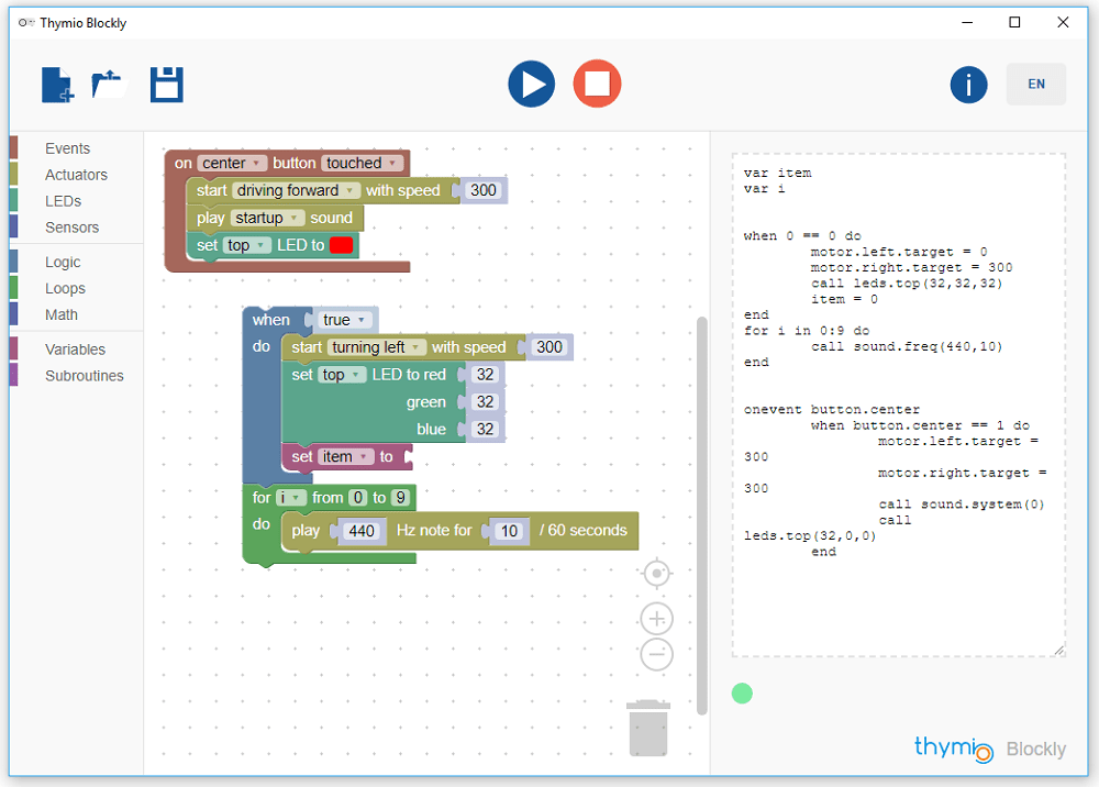 Zestaw szkolny z 6 robotami Thymio -