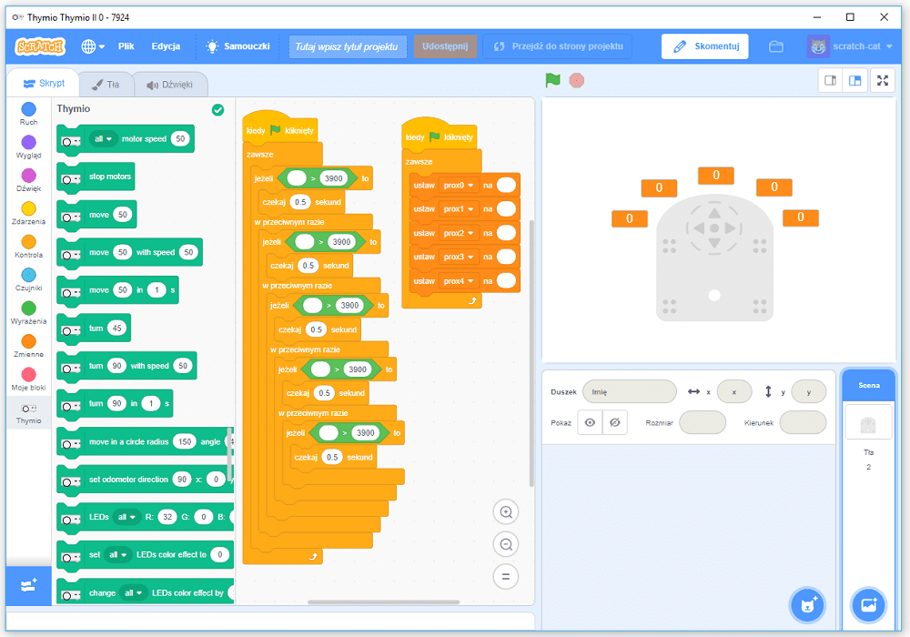 Zestaw szkolny z 6 robotami Thymio -