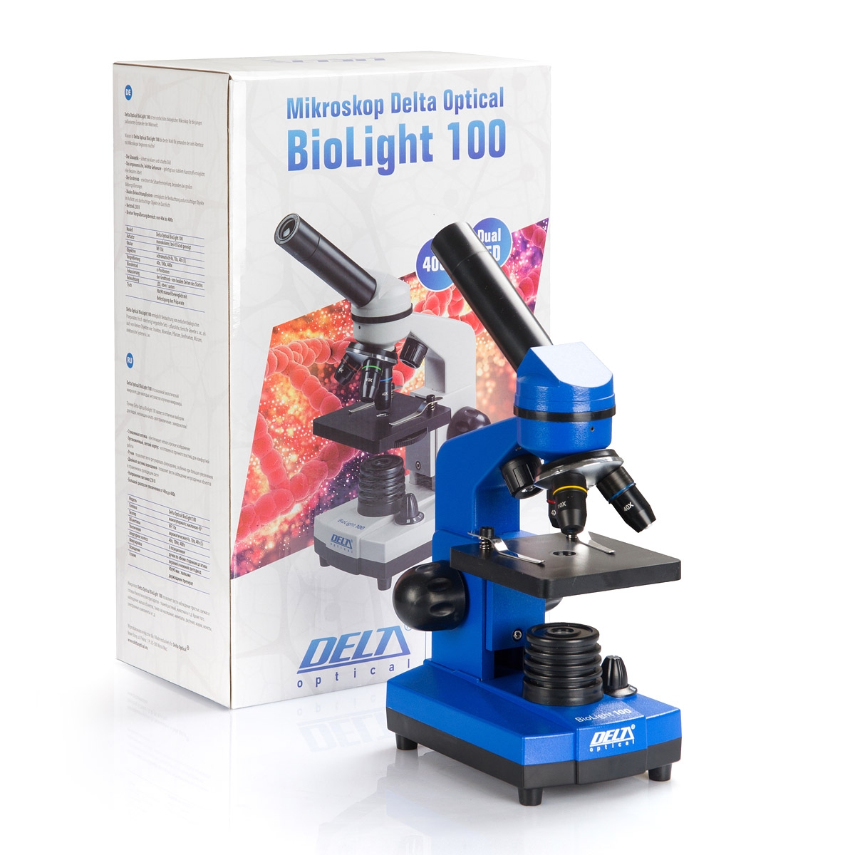 Mikroskop Delta Optical BioLight 100 niebieski z mikrotomem uczniowskim 5 Mikroskop Delta Optical BioLight 100 niebieski z mikrotomem uczniowskim -