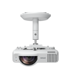 Projektor Epson zamontowany na uchwycie sufitowym.