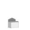 Skrzynia Blox Base 70 1P z siedziskiem tapicerowanym 706x466x480 korpus szary/skrzynia biała -