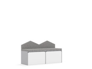 Skrzynia Blox Base 140 1P z siedziskiem tapicerowanym 1412x466x480 korpus szary/skrzynia biała -