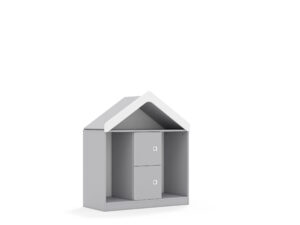 Regał na pojemniki Blox Base 110 2PG 2F1 z daszkiem 1049x466x1223 korpus szary/2x front szary -