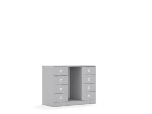 Regał na pojemniki Blox Base 110 2PG 8SB 1049x466x813 korpus szary/8x szuflada szara - płyta HDF