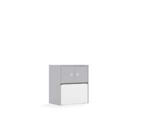 Regał Blox Base 70 2PP 2F1 ze skrzynią 706x466x813 korpus szary/2x front szary - płyta HDF