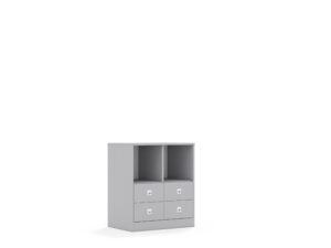 Regał Blox Base 70 2PP 4SB 706x466x813 korpus szary/4x szuflada szara - płyta HDF