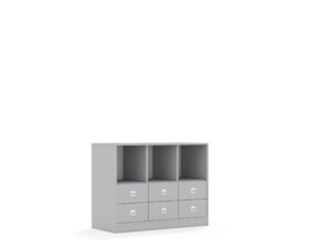 Regał Blox Base 110 2PP 4SB 2SS 1049x466x813 korpus szary/6x szuflada szara - płyta HDF